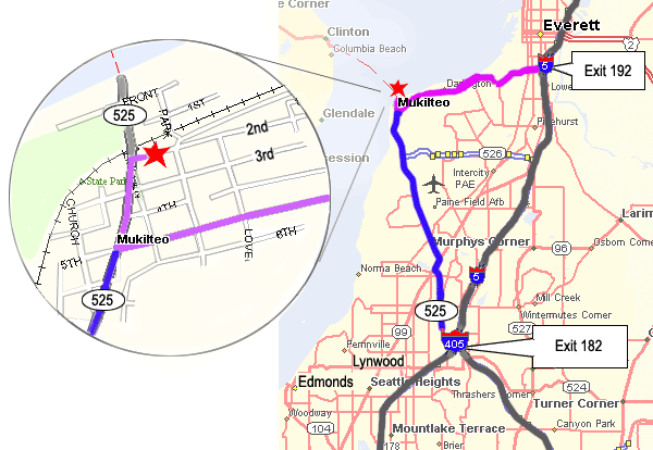 map of Arnies in Mukilteo