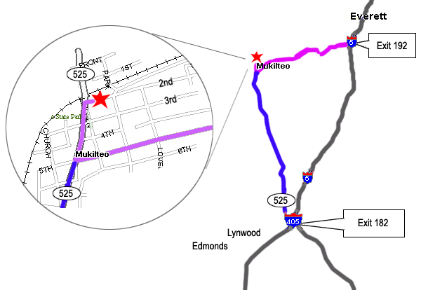 map of Arnies in Mukilteo