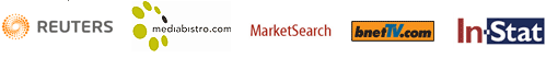 Reuters, Mediabistro, MarketSearch, bentTV.com, InStat